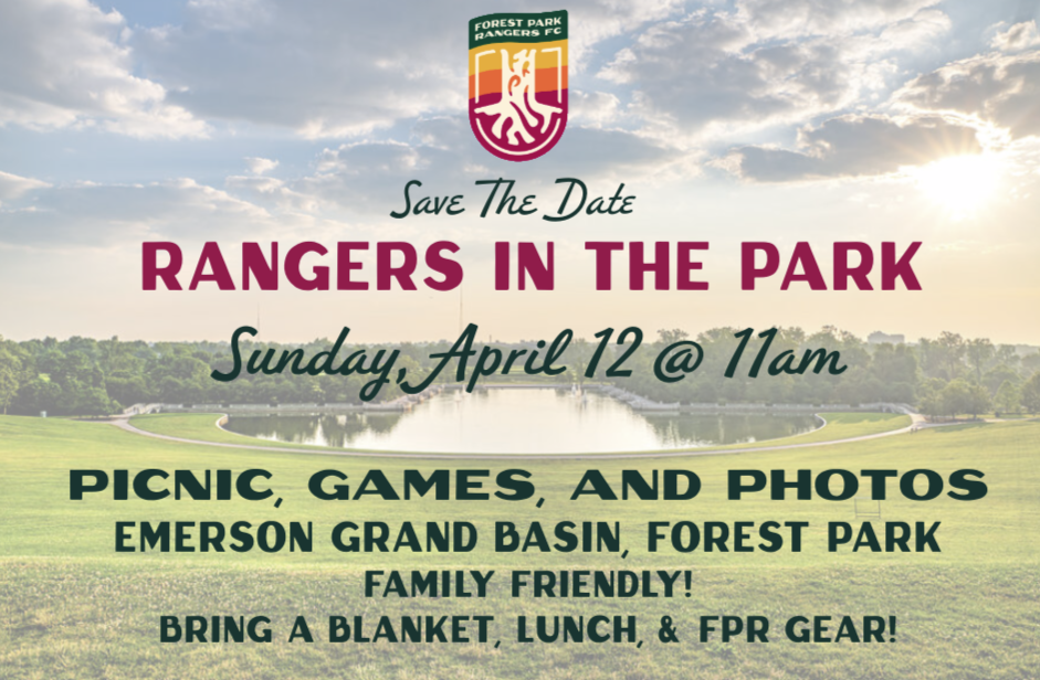 Save the Date: Rangers in the Park.
Sunday, April 12 2026 at 11am.
Picnic, games, and photos. Emerson Grand Basin, Forest Park. Family Friendly!
Bring a blanket, lunch, and FPR Gear!
